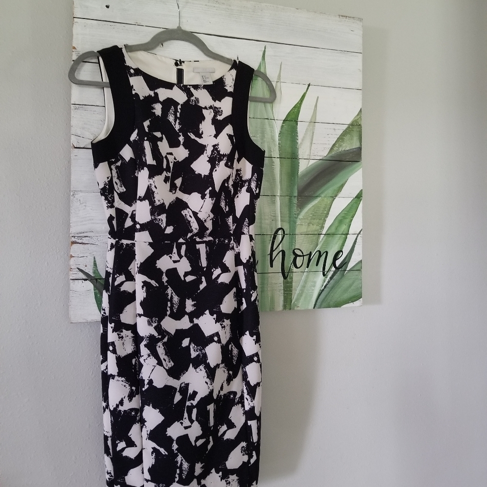 H&M black and white geometric dress